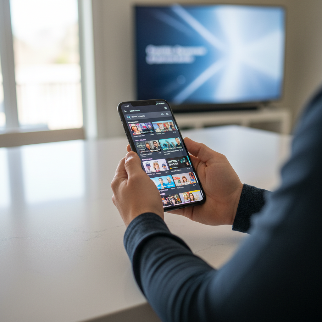 Person adding an IPTV subscription on a smartphone with IPTV Smarters Pro