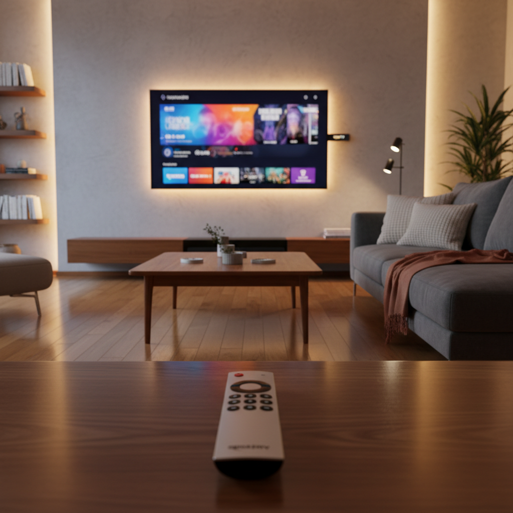 Amazon Fire TV Stick connected to smart TV for IPTV Firestick setup