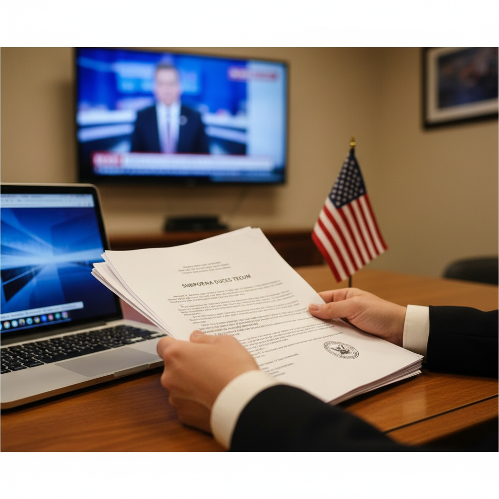 Person reviewing legal documents related to IPTV service regulations in the USA