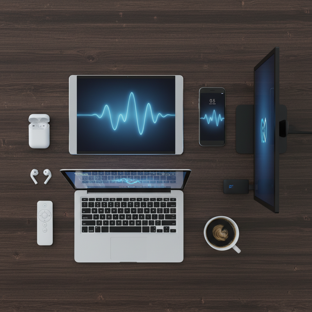 Multiple streaming devices laid out for choosing the best IPTV player app