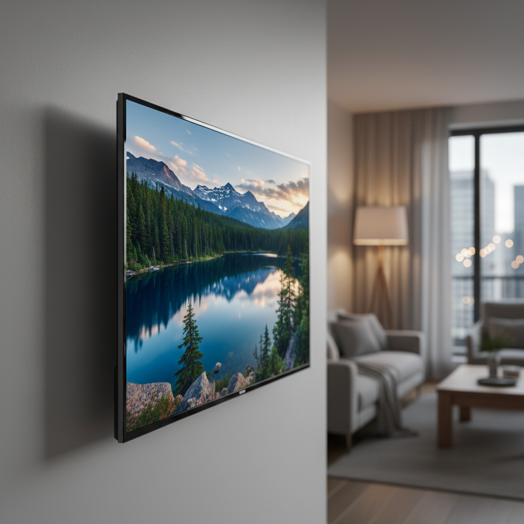 Sharp 4K smart TV screen showing high quality IPTV streaming picture