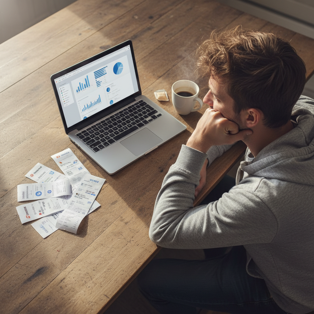 Man calculating the cost of watching every premier league match in USA