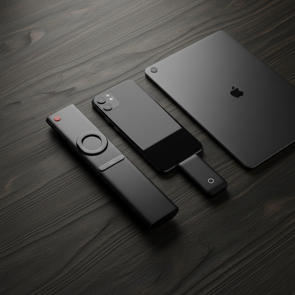 Collection of streaming devices representing top IPTV player app options