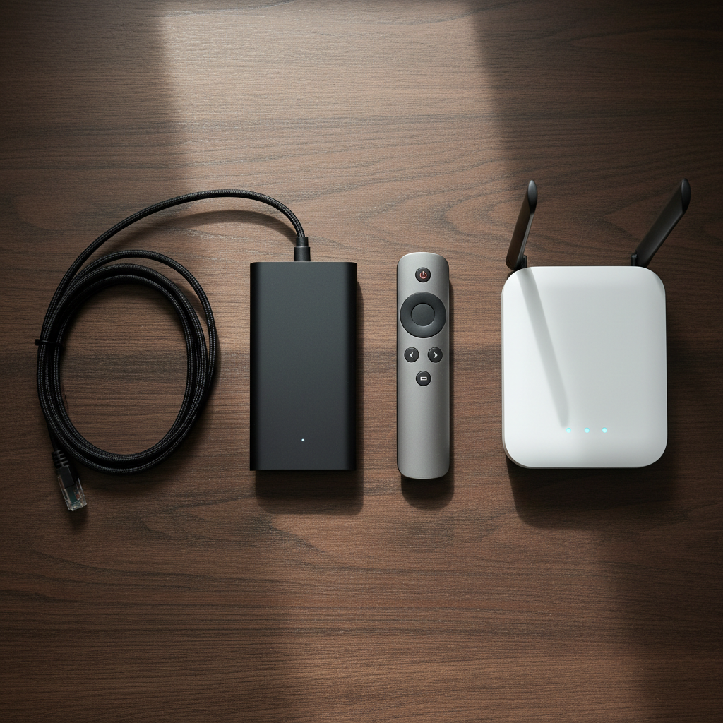 Streaming device and router illustrating how IPTV service works