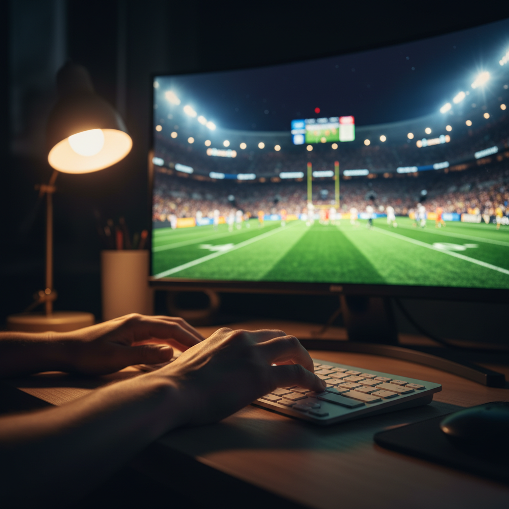 Person entering IPTV connection credentials to stream live sports via Xtream Codes