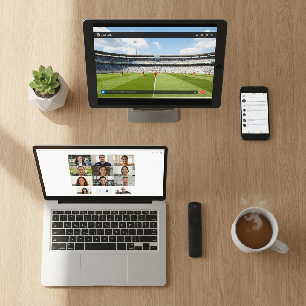 Multiple devices compatible with Arabic IPTV streaming side by side