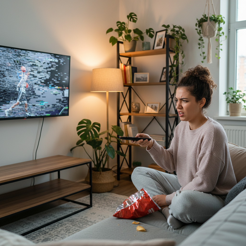 Frustrated viewer experiencing buffering issues prompting switch from FuboTV to IPTV