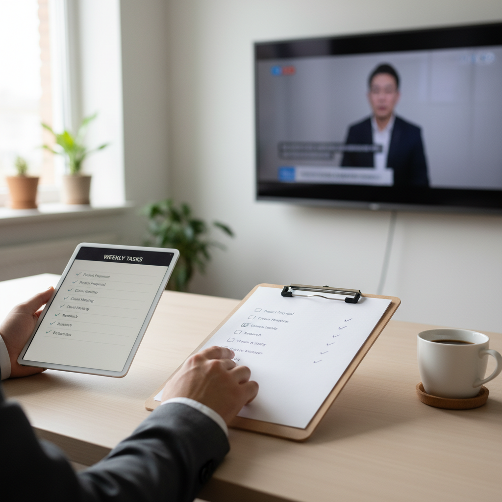Person reviewing a buyer checklist for choosing an international IPTV USA service